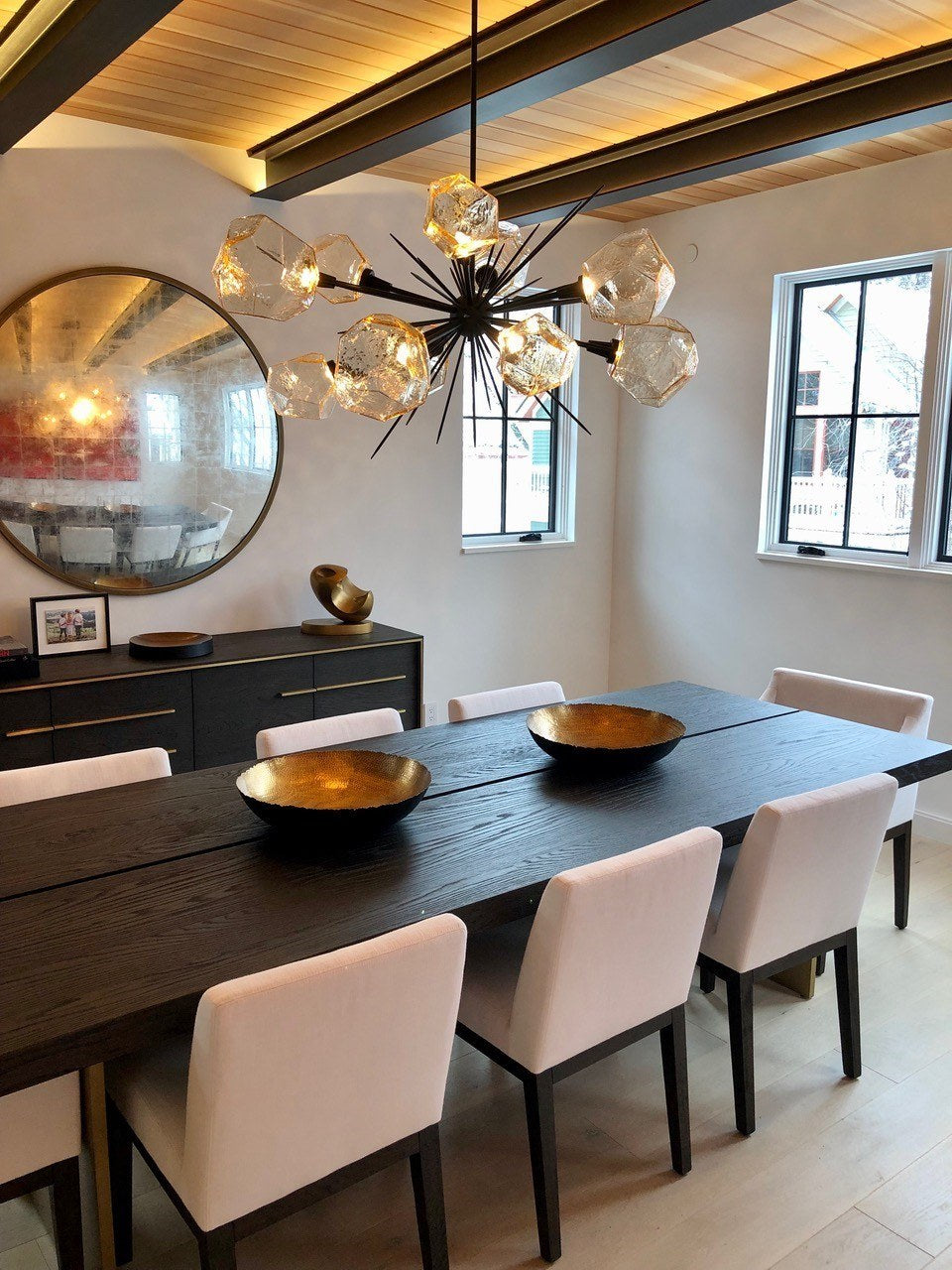 Gem Oval Starburst Chandelier by Hammerton Studio in a styled interior