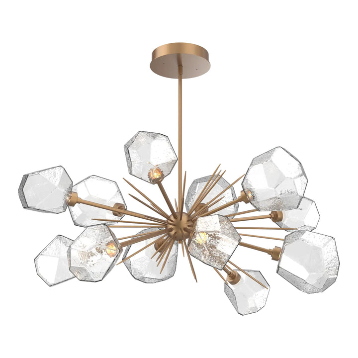 Gem Oval Starburst Chandelier by Hammerton Studio in Novel Brass with Clear glass