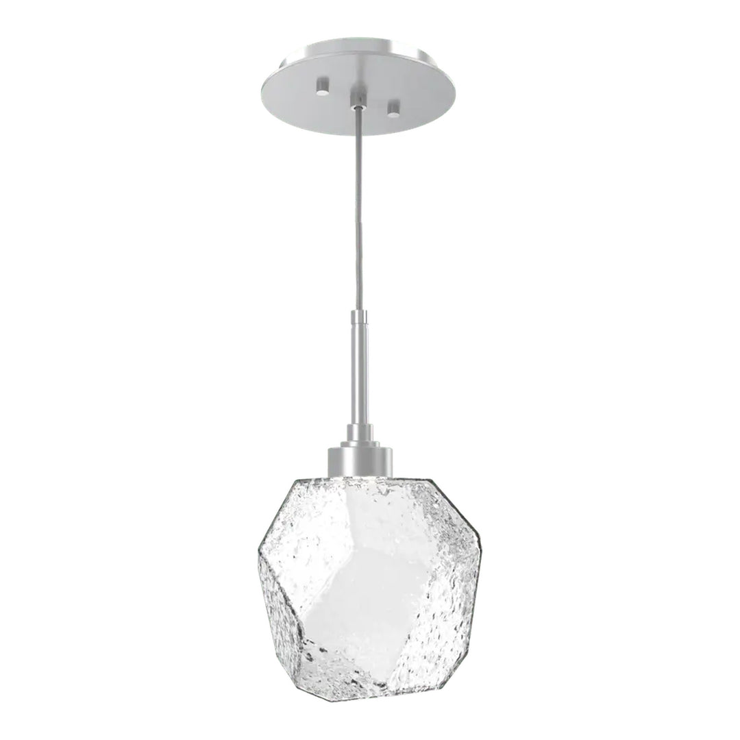 Gem Pendant by Hammerton Studio in Classic Silver with Clear glass on adjustable cord