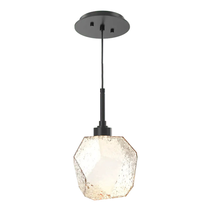 Gem Pendant by Hammerton Studio in Matte Black with Amber glass