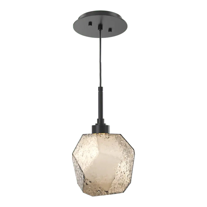 Gem Pendant by Hammerton Studio in Matte Black with Bronze glass