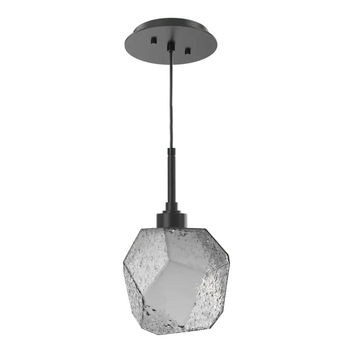 Gem Pendant by Hammerton Studio in Matte Black with Smoke glass