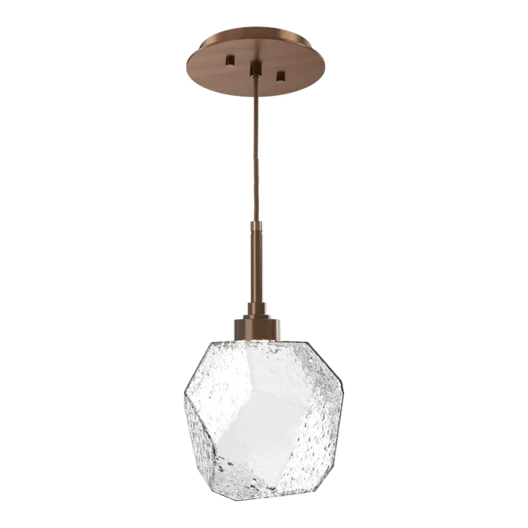 Gem Pendant by Hammerton Studio in Oil-Rubbed Bronze with Clear glass on adjustable cord