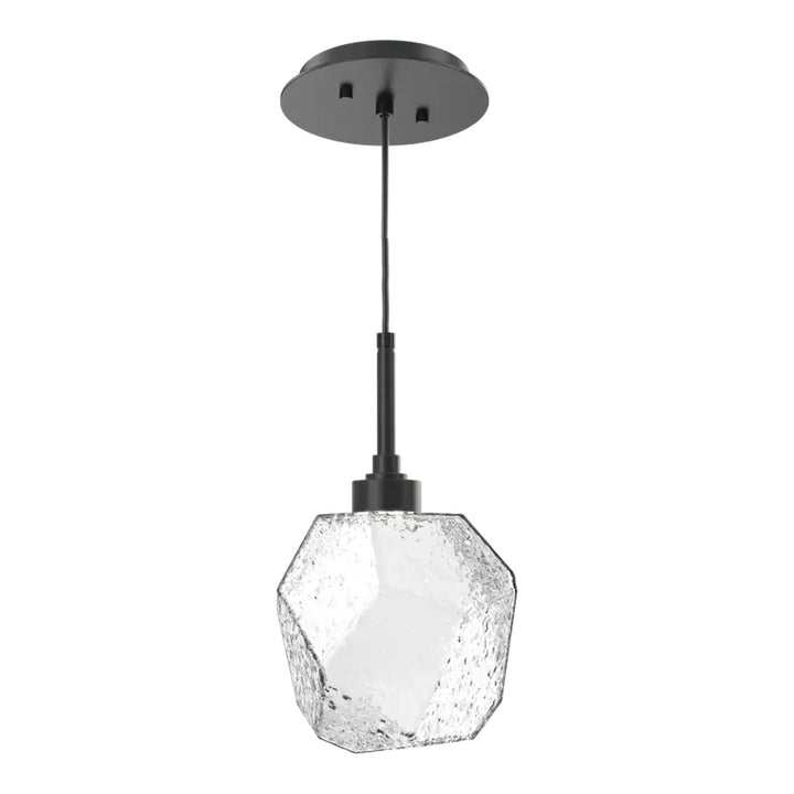 Gem Pendant by Hammerton Studio in Matte Black with Clear glass