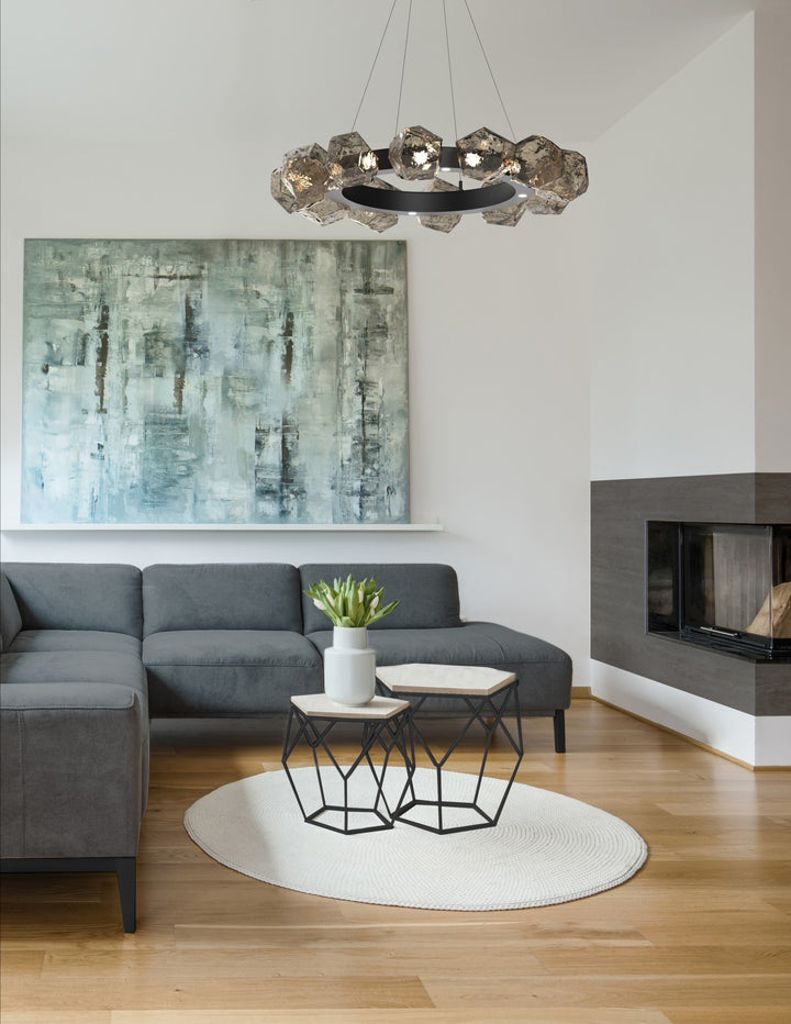 Gem Radial Ring Chandelier by Hammerton Studio in a styled interior