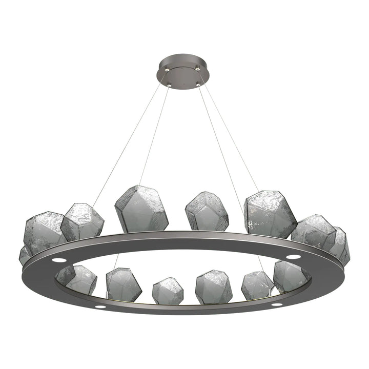 Gem Ring Chandelier by Hammerton Studio in Graphite with Smoke glass (Large)