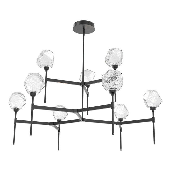 Gem Round Belvedere Chandelier by Hammerton Studio in Matte Black with Clear glass