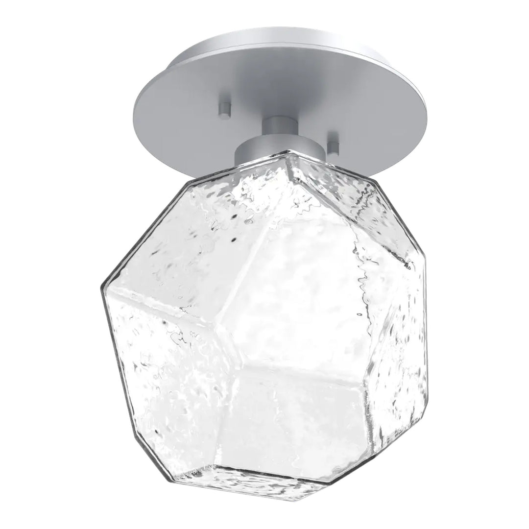 Gem Single Glass Sconce &amp; Flush Mount by Hammerton Studio in Classic Silver with Clear glass