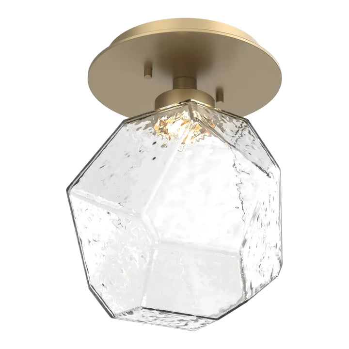 Gem Single Glass Sconce &amp; Flush Mount by Hammerton Studio in Gilded Brass with Clear glass