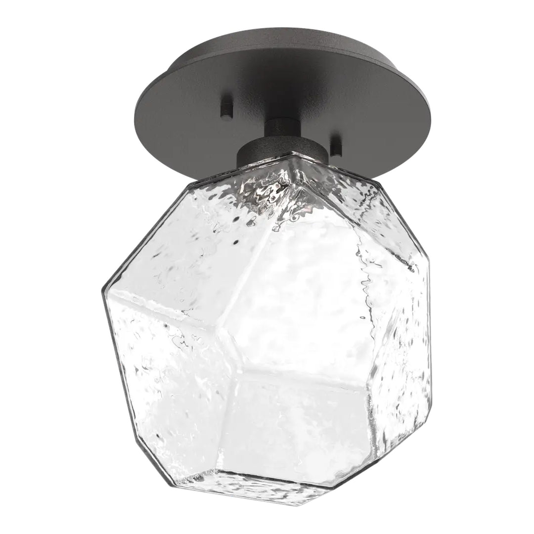 Gem Single Glass Sconce &amp; Flush Mount by Hammerton Studio in Graphite with Clear glass