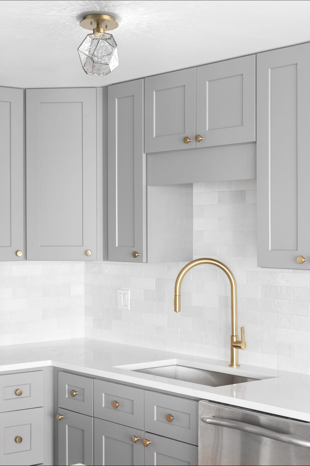 Gem Single Glass Sconce & Flush Mount by Hammerton Studio in a styled interior