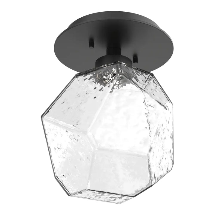 Gem Single Glass Sconce &amp; Flush Mount by Hammerton Studio in Matte Black with Clear glass
