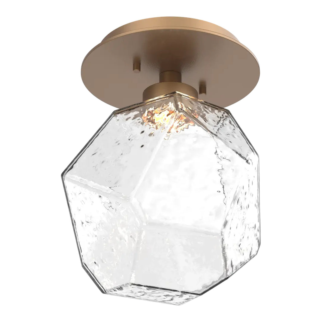 Gem Single Glass Sconce &amp; Flush Mount by Hammerton Studio in Novel Brass with Clear glass