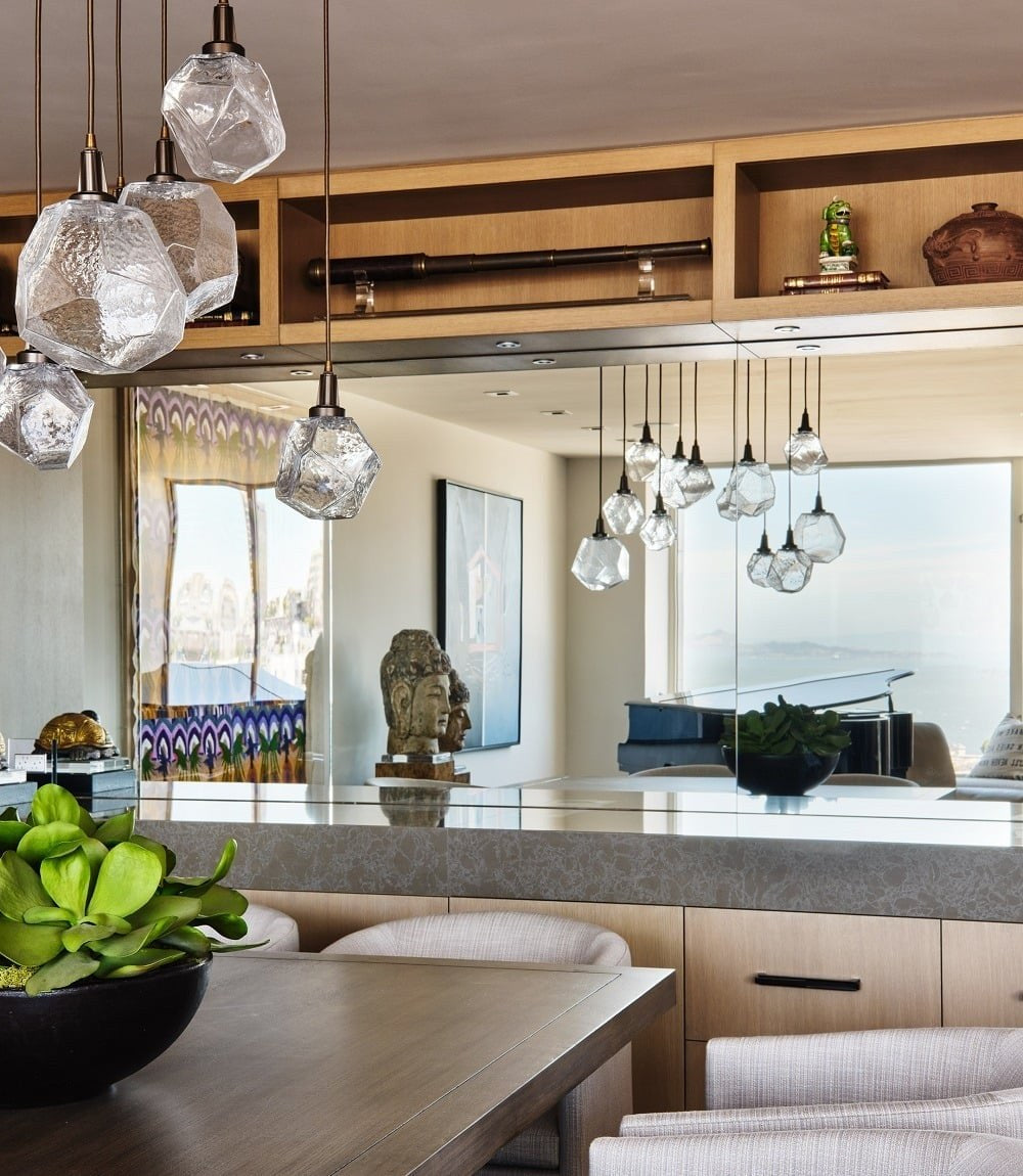 Gem Square Pendant Chandelier by Hammerton Studio in a styled interior