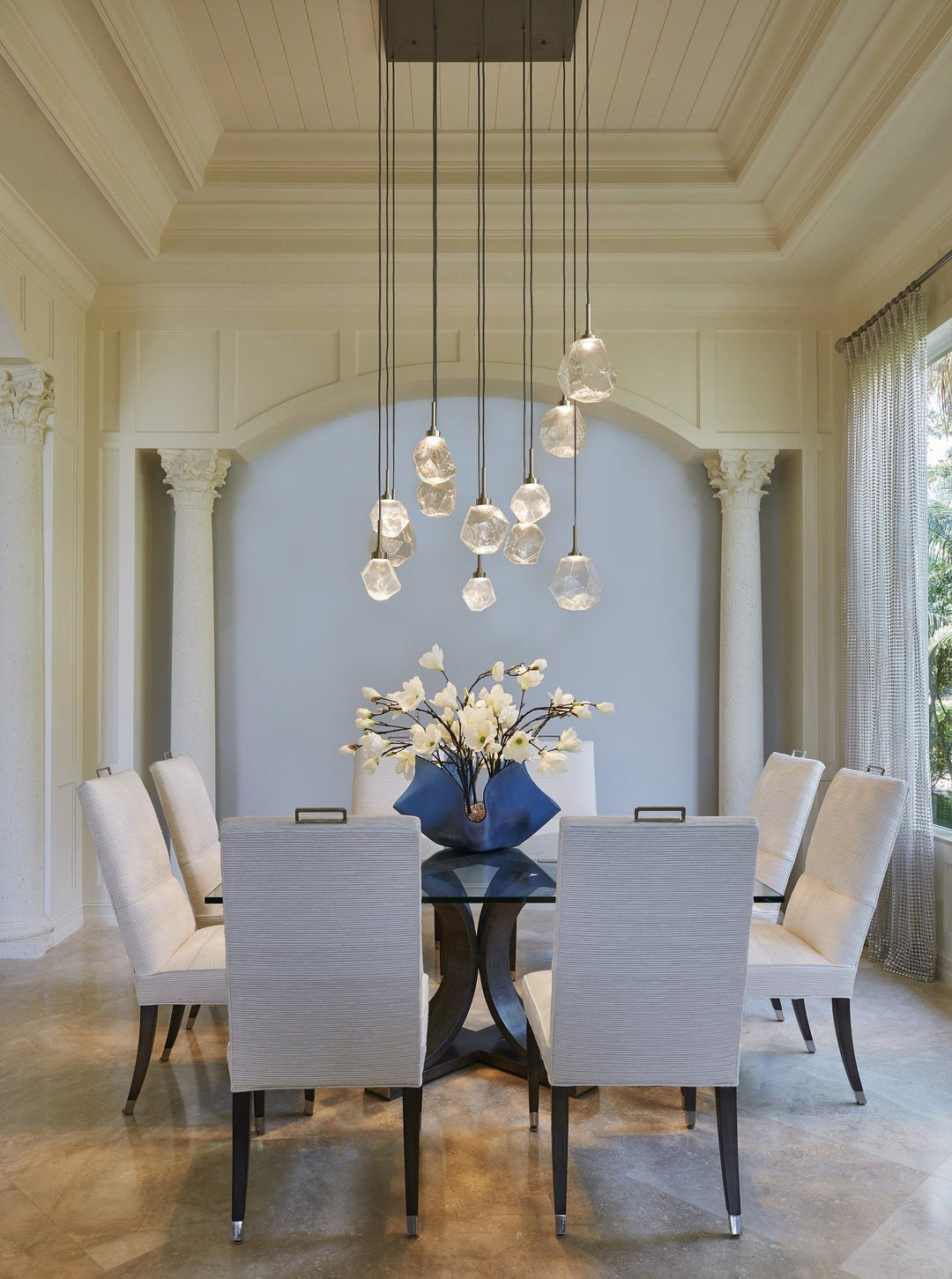 Gem Square Pendant Chandelier by Hammerton Studio in a styled interior