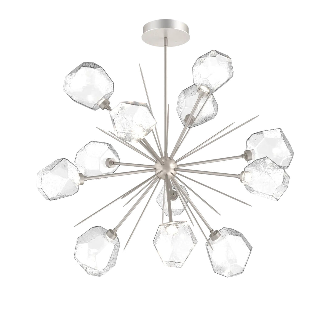 Gem Starburst Chandelier by Hammerton Studio in Beige Silver with Clear glass (Large)