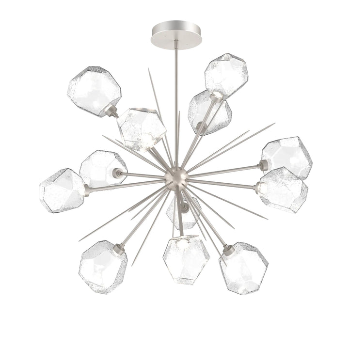 Gem Starburst Chandelier by Hammerton Studio in Beige Silver with Clear glass (Large)