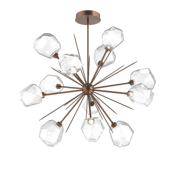 Gem Starburst Chandelier by Hammerton Studio in Burnished Bronze with Clear glass (Large)