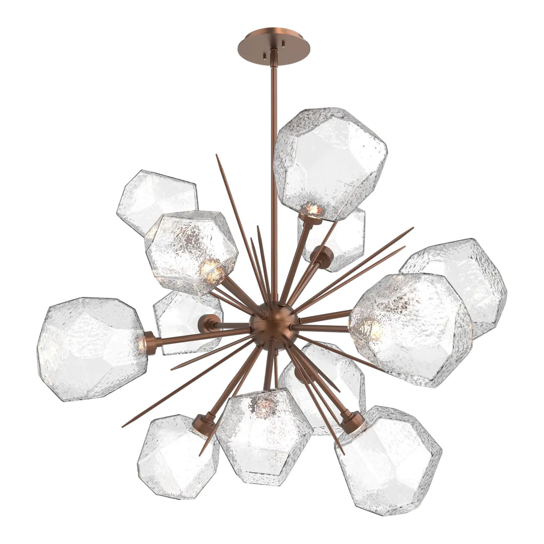 Gem Starburst Chandelier by Hammerton Studio in Burnished Bronze with Clear glass (Medium)