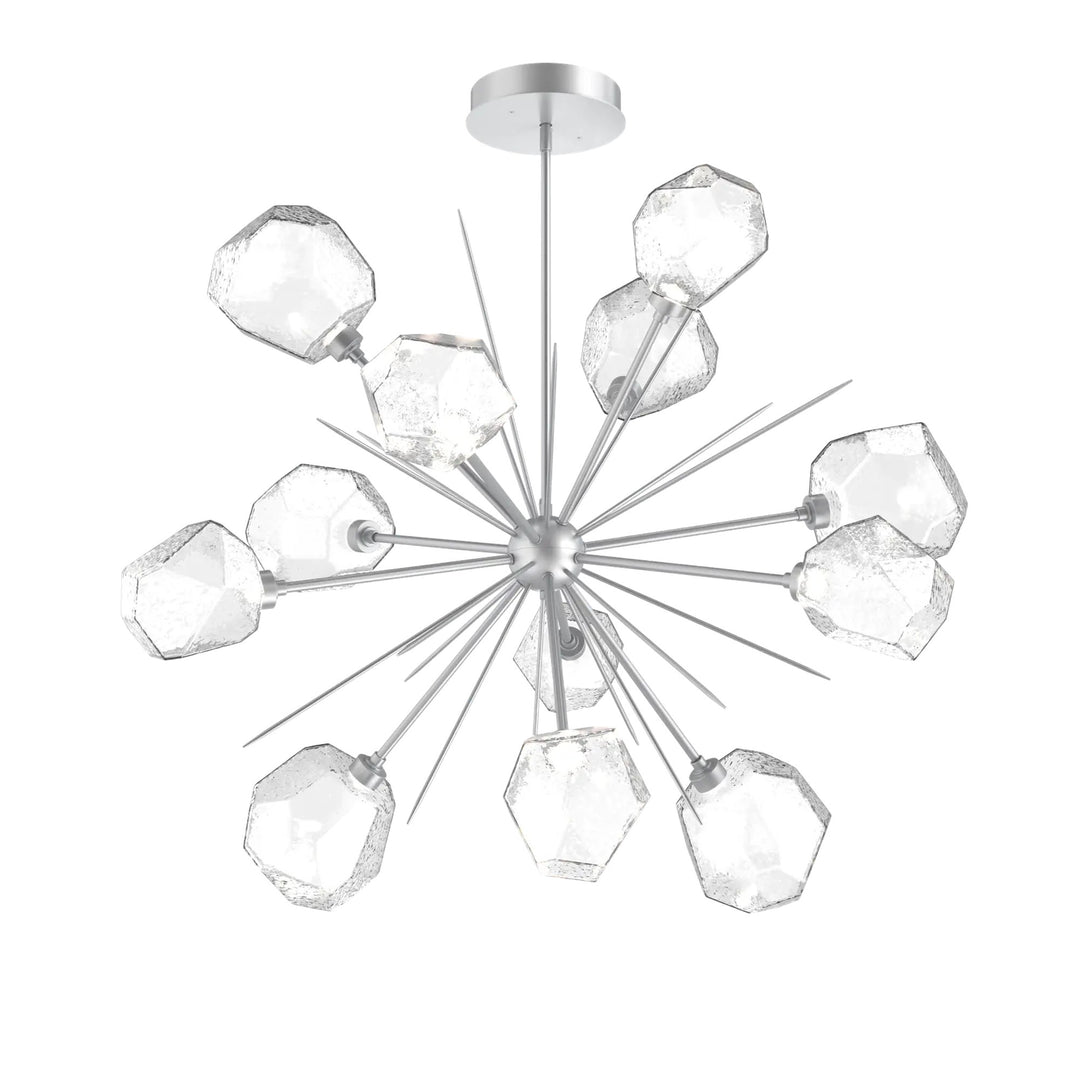 Gem Starburst Chandelier by Hammerton Studio in Classic Silver with Clear glass (Large)