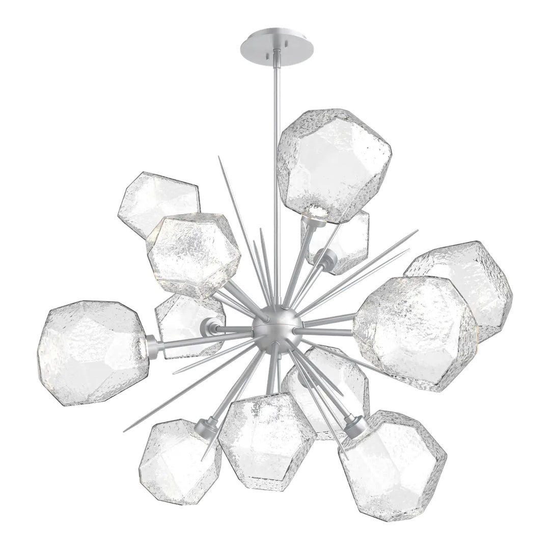Gem Starburst Chandelier by Hammerton Studio in Classic Silver with Clear glass (Medium)