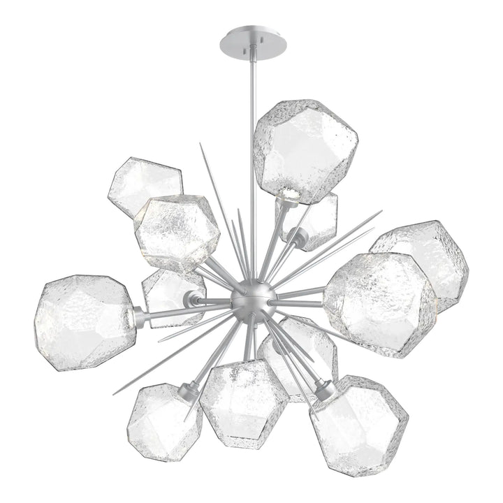 Gem Starburst Chandelier by Hammerton Studio in Classic Silver with Clear glass (Medium)
