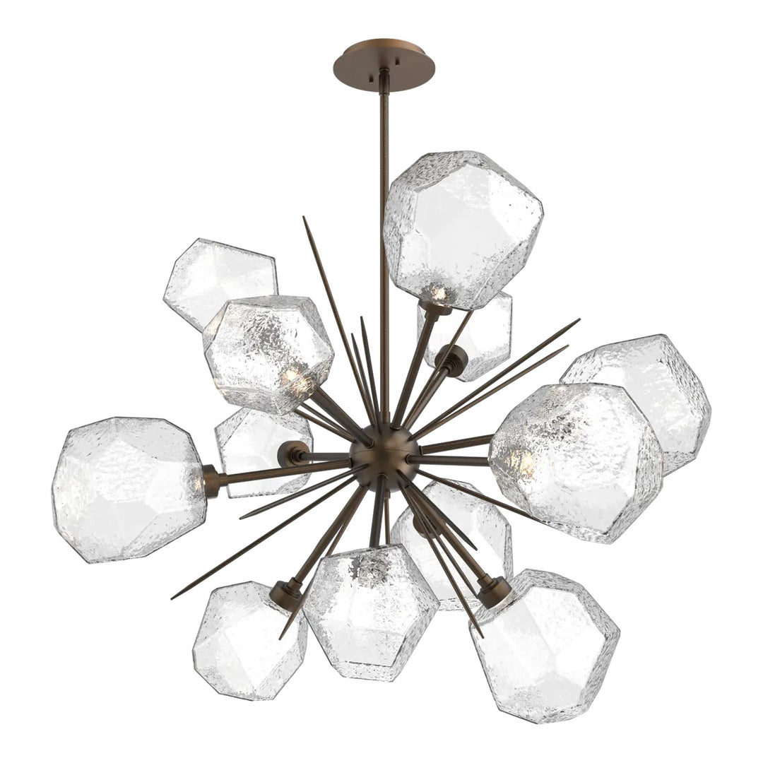 Gem Starburst Chandelier by Hammerton Studio in Flat Bronze with Clear glass (Medium)
