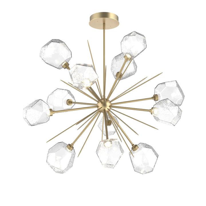 Gem Starburst Chandelier by Hammerton Studio in Gilded Brass with Clear glass (Large)