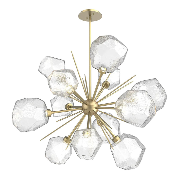 Gem Starburst Chandelier by Hammerton Studio in Gilded Brass with Clear glass (Medium)
