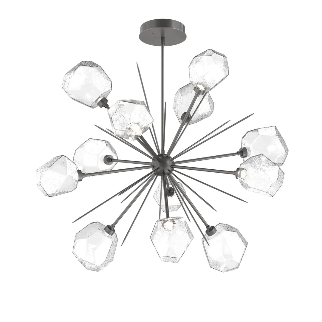 Gem Starburst Chandelier by Hammerton Studio in Graphite with Clear glass (Large)