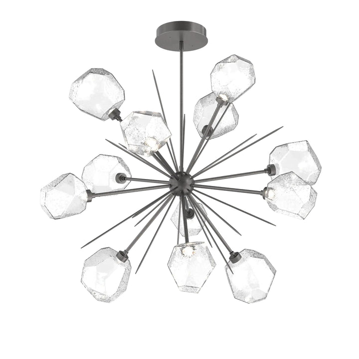 Gem Starburst Chandelier by Hammerton Studio in Graphite with Clear glass (Large)