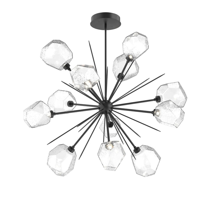 Gem Starburst Chandelier by Hammerton Studio in Matte Black with Clear glass (Large)