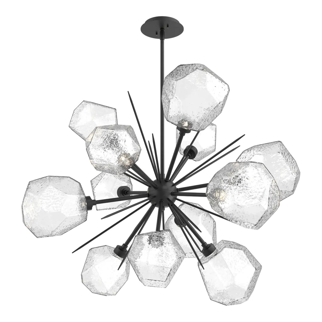 Gem Starburst Chandelier by Hammerton Studio in Matte Black with Clear glass (Medium)