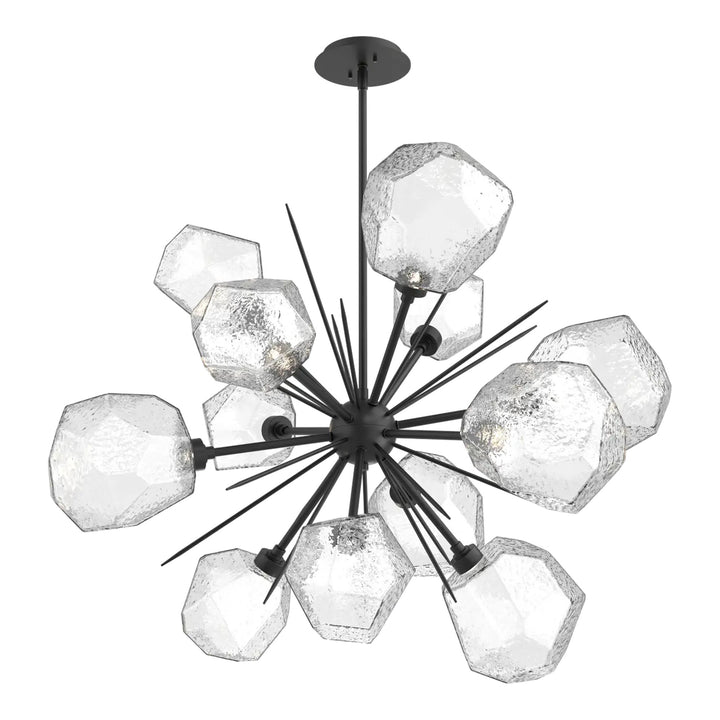 Gem Starburst Chandelier by Hammerton Studio in Matte Black with Clear glass (Medium)
