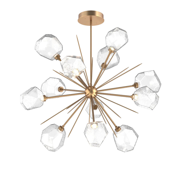 Gem Starburst Chandelier by Hammerton Studio in Novel Brass with Clear glass (Large)