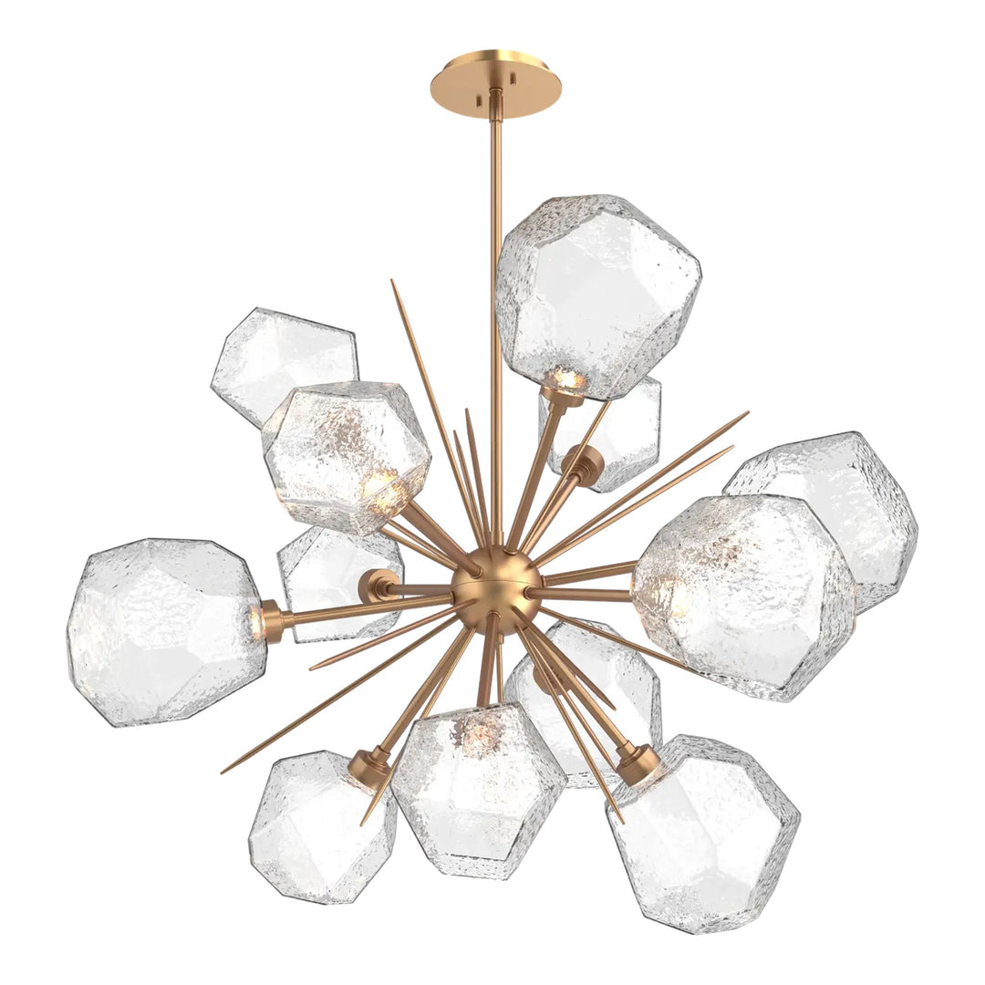 Gem Starburst Chandelier by Hammerton Studio in Novel Brass with Clear glass (Medium)