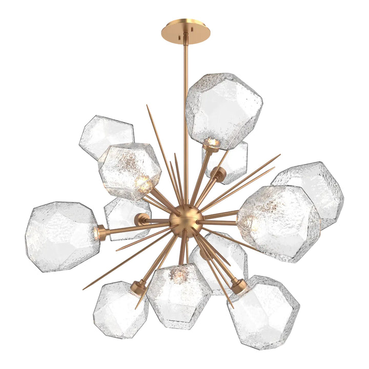 Gem Starburst Chandelier by Hammerton Studio in Novel Brass with Clear glass (Medium)