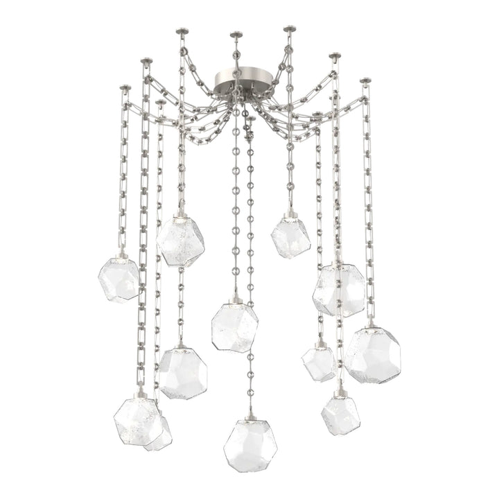 Gem Swag Chandelier by Hammerton Studio in Beige Silver with Clear glass on Diamond Chain (12 Lights)