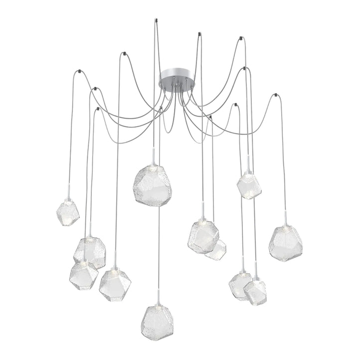 Gem Swag Chandelier by Hammerton Studio in Classic Silver with Clear glass on adjustable cord (12 Lights)