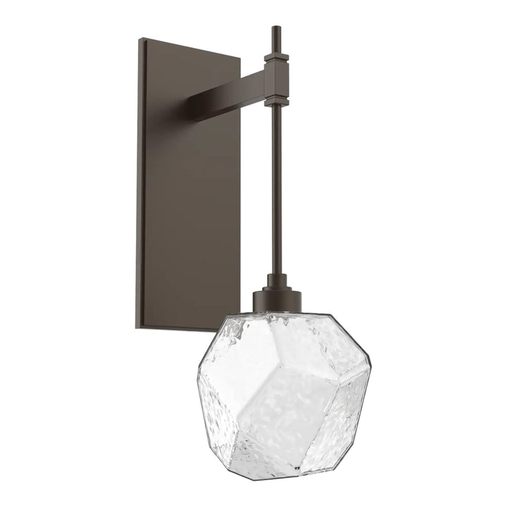 Gem Tempo Sconce by Hammerton Studio in Flat Bronze with Clear glass