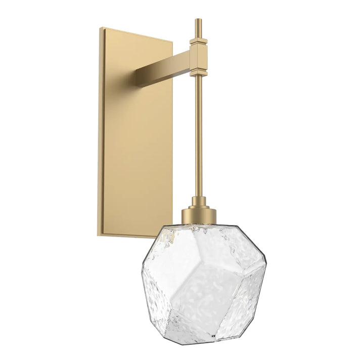 Gem Tempo Sconce by Hammerton Studio in Gilded Brass with Clear glass
