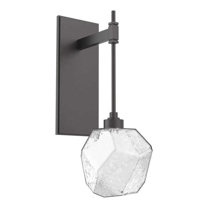 Gem Tempo Sconce by Hammerton Studio in Graphite with Clear glass