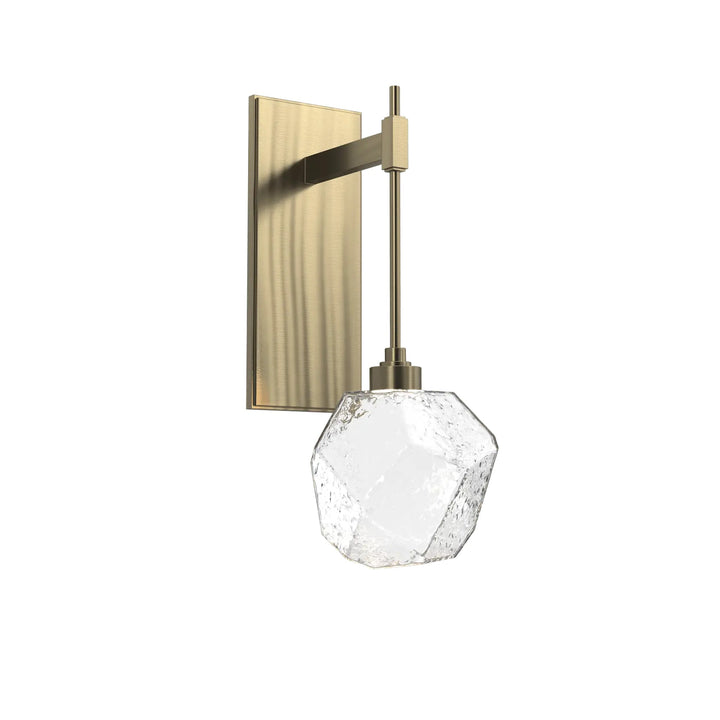 Gem Tempo Sconce by Hammerton Studio in Heritage Brass with Clear glass