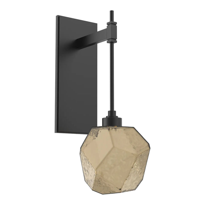 Gem Tempo Sconce by Hammerton Studio in Matte Black with Bronze glass