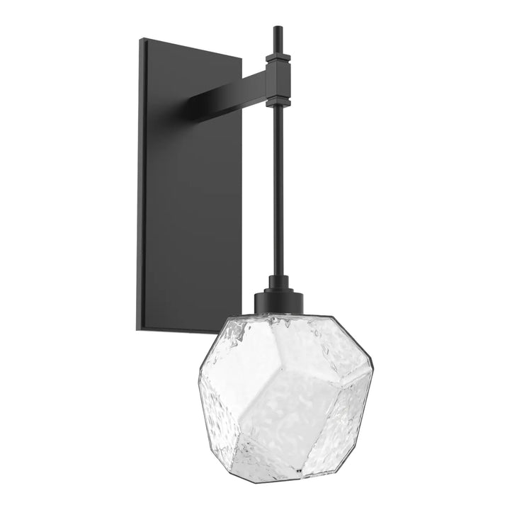 Gem Tempo Sconce by Hammerton Studio in Matte Black with Clear glass
