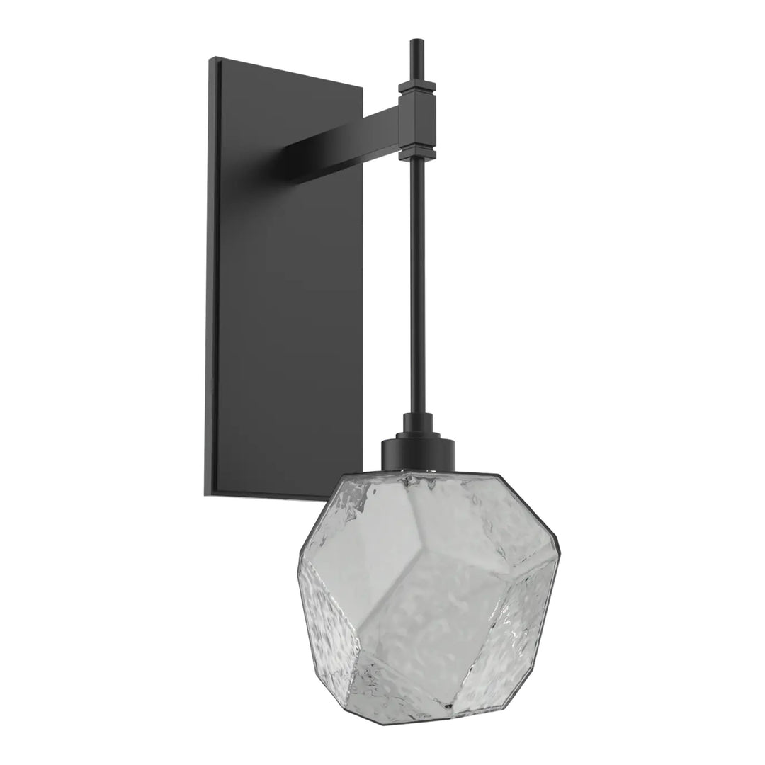 Gem Tempo Sconce by Hammerton Studio in Matte Black with Smoke glass