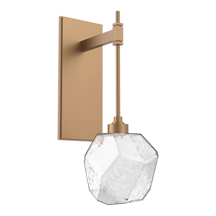 Gem Tempo Sconce by Hammerton Studio in Novel Brass with Clear glass