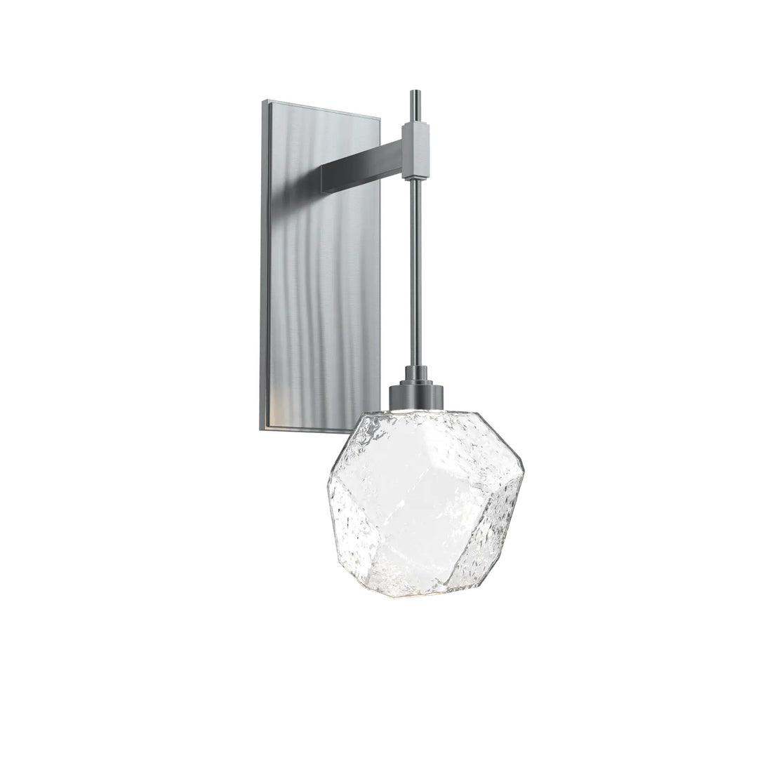 Gem Tempo Sconce by Hammerton Studio in Satin Nickel with Clear glass