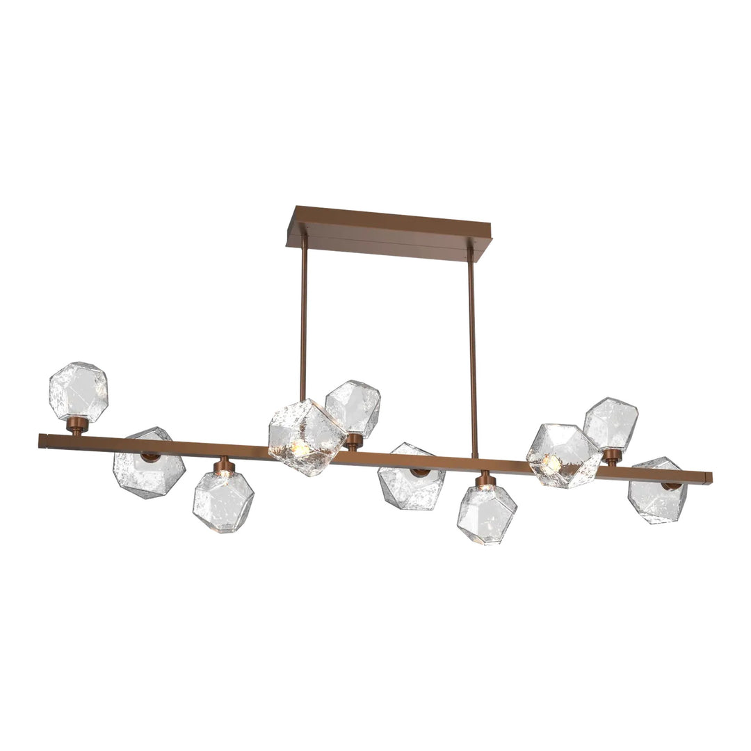 Gem Twisted Branch Chandelier by Hammerton Studio in Burnished Bronze with Clear glass (10 Lights)