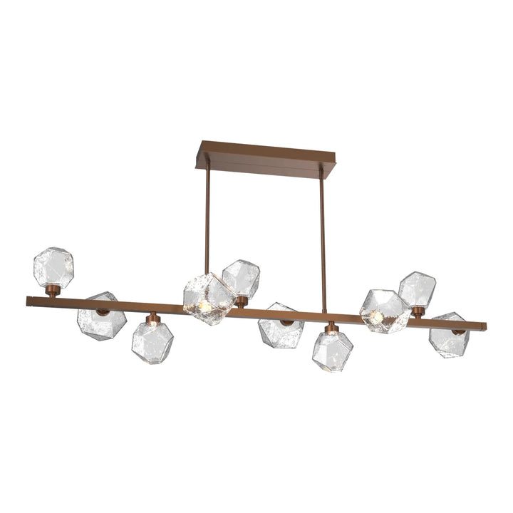 Gem Twisted Branch Chandelier by Hammerton Studio in Burnished Bronze with Clear glass (10 Lights)